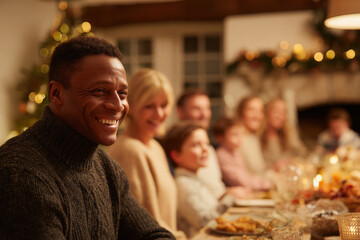 joyful family gathers around beautifully decorated christmas fireplace creating lasting memories