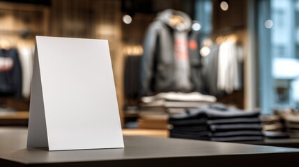 Blank Table Tent Signage Display for Custom Promotional Marketing in Retail Store