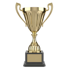 Golden Trophy Cup on Pedestal Victory Award Success Achievement Celebration Competition Winner Prize
