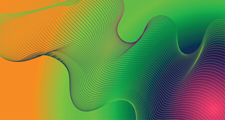 Abstract colorful vector background design with flowing wave lines, light, and gradient texture,  Thin line wavy abstract vector background. Curve wave seamless pattern design