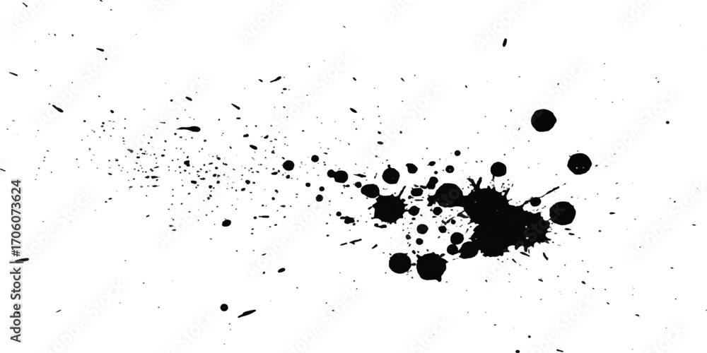 Poster three black spots on a white background create an abstract minimalistic composition