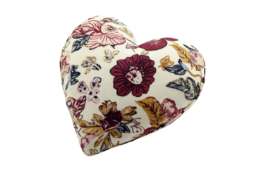 Romantic heart shaped cushion isolated on transparent background