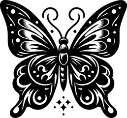 black ornated butterfly 