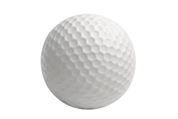 Close-up of a textured white golf ball, isolated on a transparent background, ready for compositing into sports-themed designs