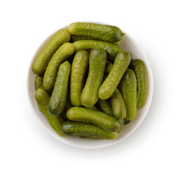 Top view of pickled cucumbers