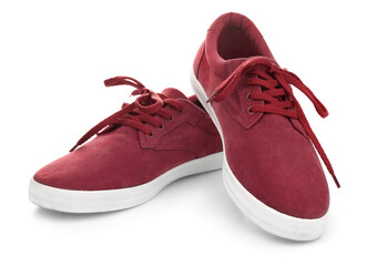 Pair of male red suede shoes