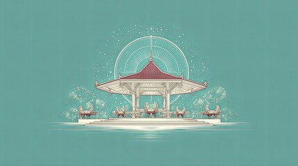Traditional Gamelan Pavilion Art