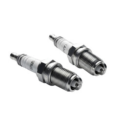 Two Spark Plugs Isolated on Black Background Automotive Repair and Maintenance Concept