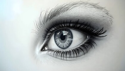 Fototapeta premium A close up of a drawing of a human eye.