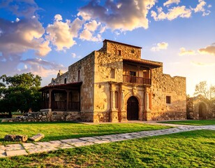 Historic building at sunrise