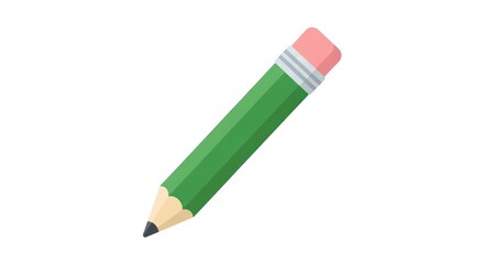 Green Pencil with Pink Eraser and Graphite Tip.