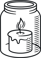 Scented candle in glass bottle