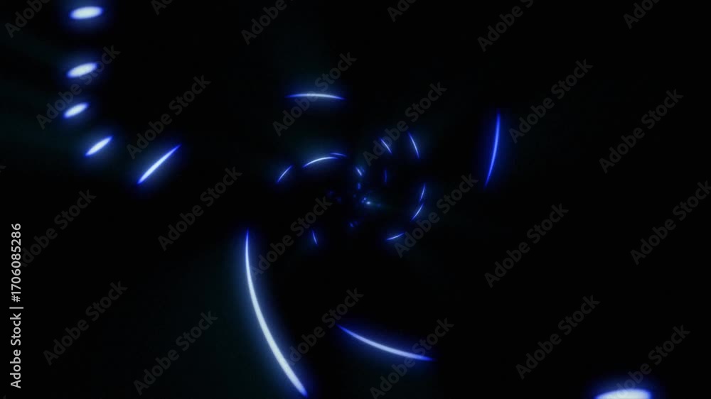 Aufkleber explore enchanting abstract animation of swirling blue lights on a dark backdrop for an immersive vi