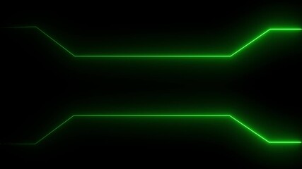 Neon line green color glowing line abstract futuristic and black background. Seamless looping animation. 4k animation video.. - Powered by Adobe