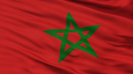 Moroccan Flag Animated Waving, Red and Green, Demonstrating National Pride and Cultural Identity