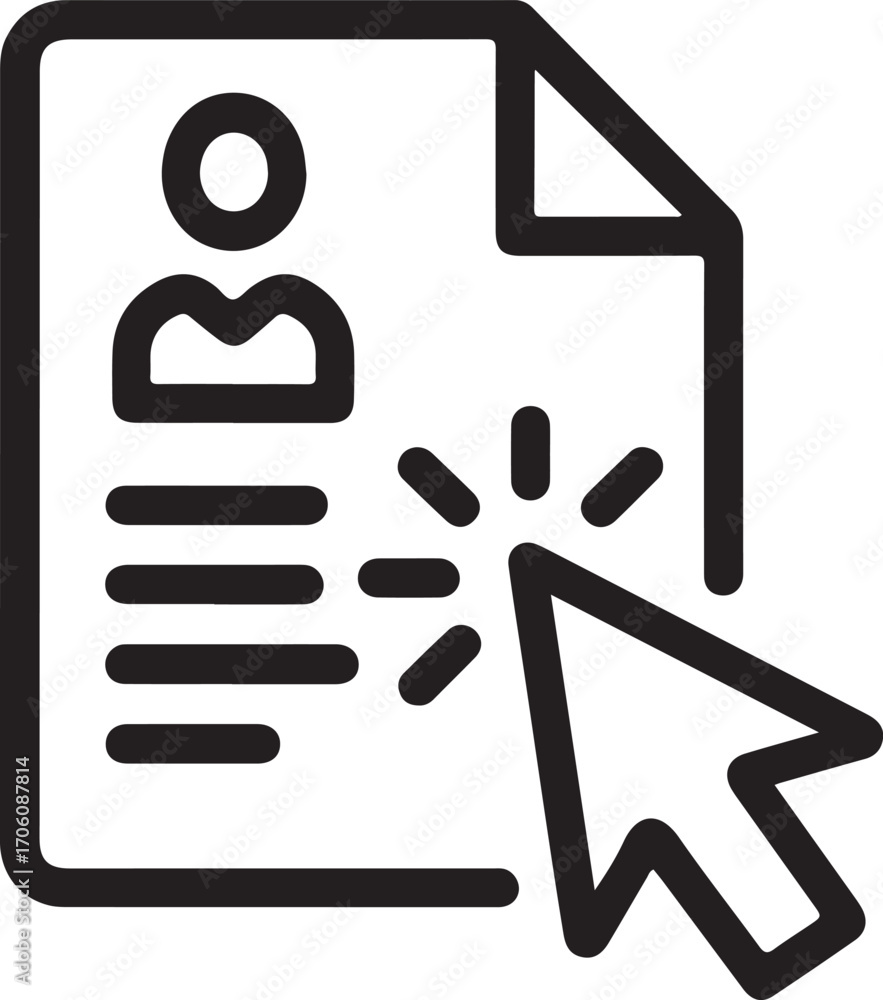 Poster cursor clicking on a document with the word bo visible