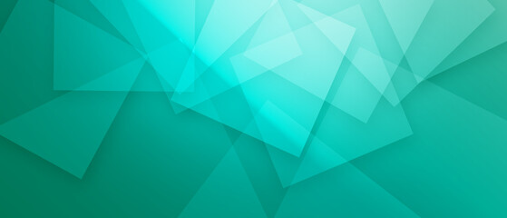 abstract green background with layers of transparent shapes in random pattern