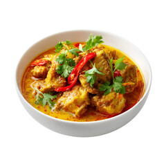 Delicious Chicken Curry in White Bowl Spicy Food