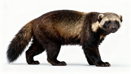 High Resolution Full Body Wolverine With Shadow Isolated on white Background
