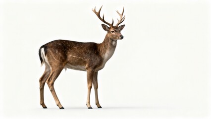 High Resolution Full Body Deer With Shadow Isolated on white Background