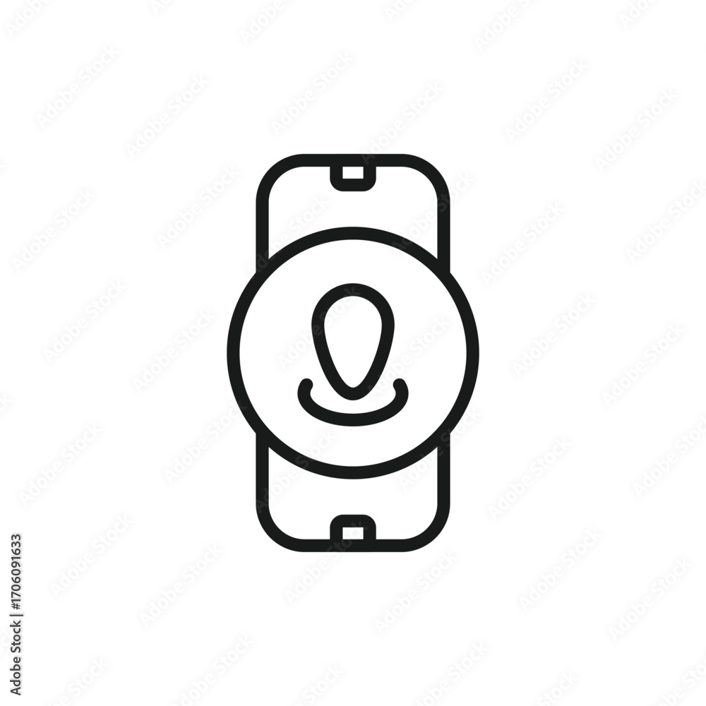 Poster a stylized icon shows a smartphone with a circular face displaying a figure