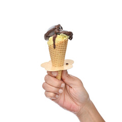 hand holding ice cream