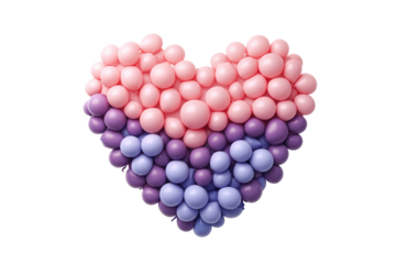 Valentine heart balloon isolated on transparent background