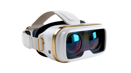 Elegant White Gold Virtual Reality Headset Immersive Technology
