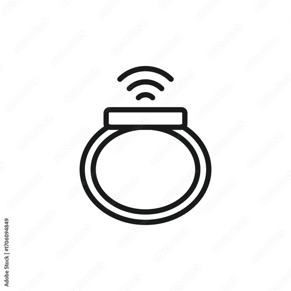 Aufkleber black outline of a smartwatch with curved lines suggesting a signal or wireless connection above the