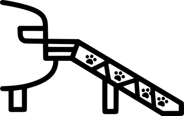 Pet car ramp outline icon vector
