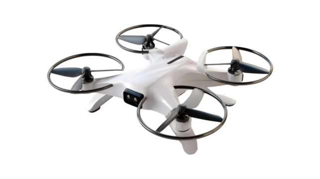 White Drone with Black Propellers Aerial Photography Technology Innovation