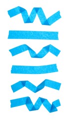 Strips of bright blue tape