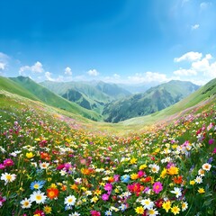 Fototapeta premium Mountain Meadow Background 
