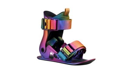 Colorful Snowskate Binding System Rainbow Straps Winter Sports Equipment