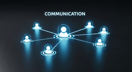 Digital illustration showcasing network connections, representing communication and interconnectedness between people.
