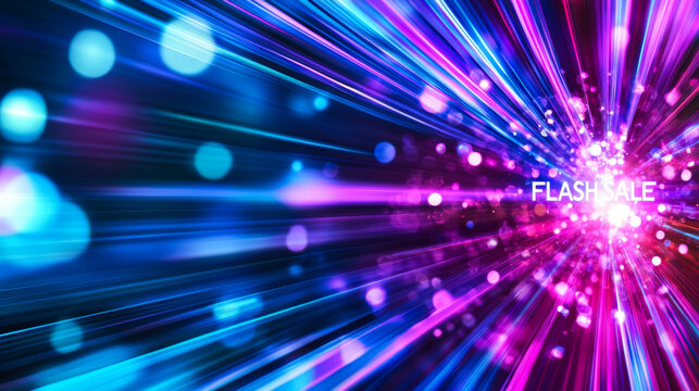 A futuristic flash sale marketing background.