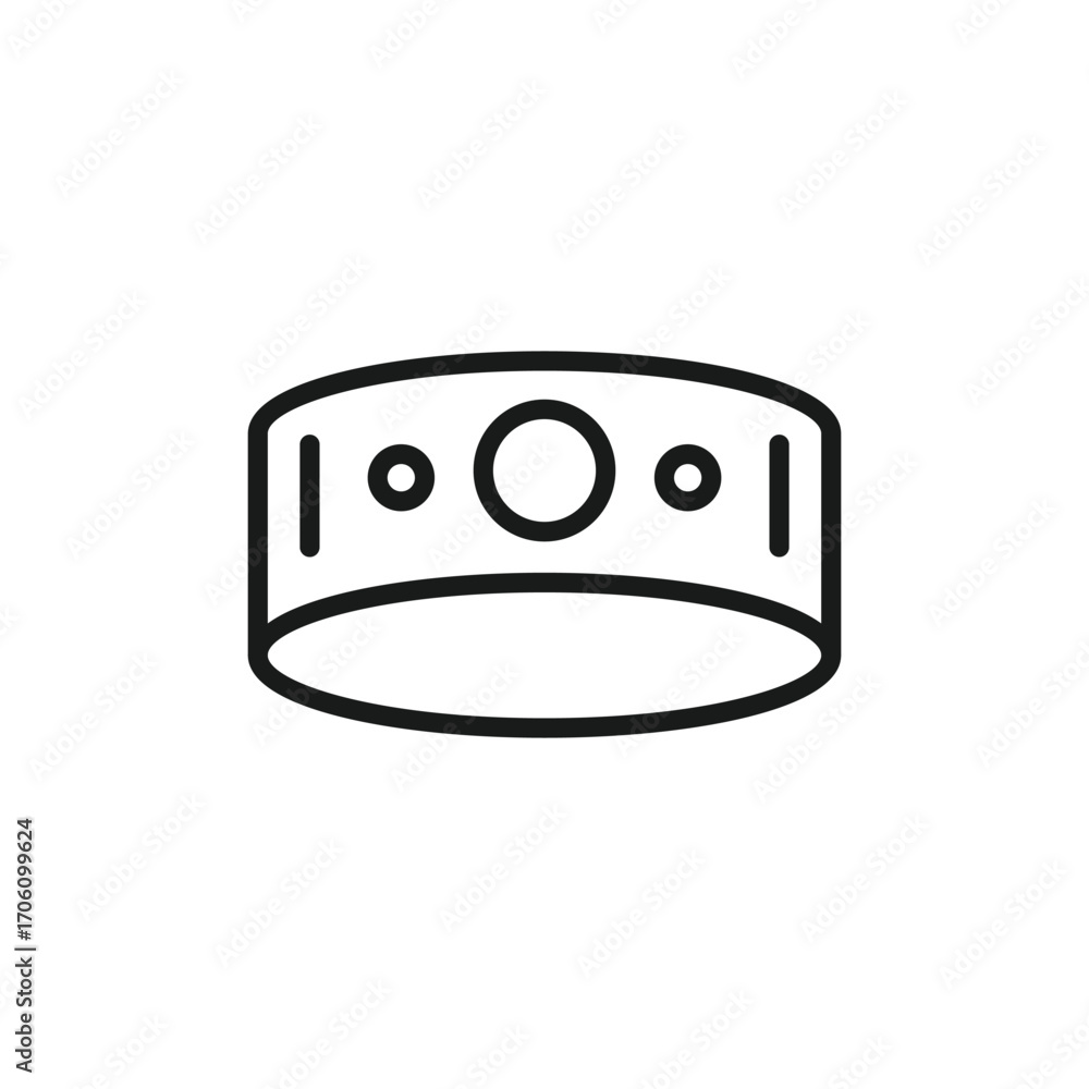 Poster outline of a crown bandshaped with three circlesdots and two dashes