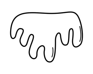 Dripping honey isolated on a white background. Vector hand drawn illustration in doodle style.