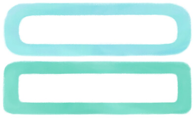 冷たさを感じる青系の水彩で描かれた横長の装飾囲みフレーム