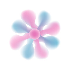 Abstract Gradient Mesh Flower Vector – Soft Pink Blue Petals Design