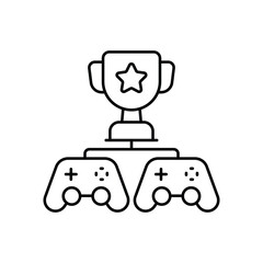 Trophy above two game controllers