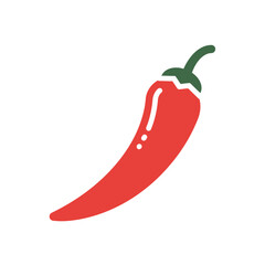 Red chili pepper silhouette illustration for spicy food concept on a white background. EPS 10.