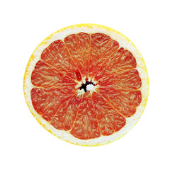Fresh Sliced Grapefruit on Black Background