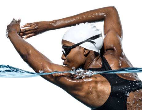 Female Swimmer Mid-Butterfly Stroke PNG