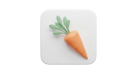 3d Render Cute Cartoon Carrot Icon