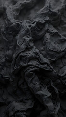 natural wrinkle texture on black fabric.