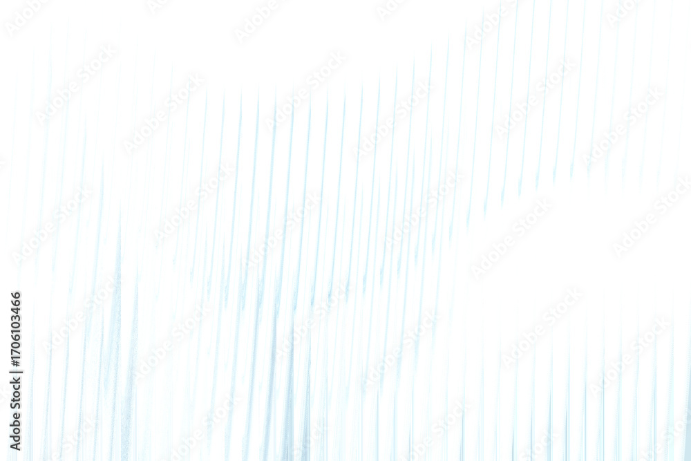 Poster soft, ethereal light filters through delicate, vertical blue lines, creating a serene and abstract b