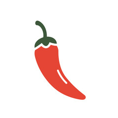 Red chili pepper icon representing spicy food and heat on a white background. EPS 10.