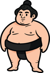 Fototapeta premium sumo wrestler cartoon vector illustration