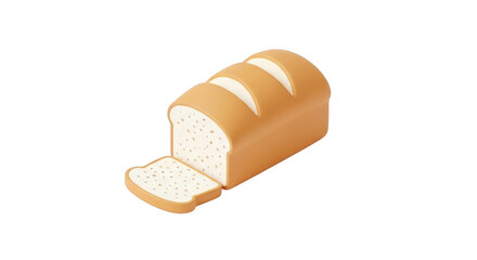 3d Render Loaf Of Bread Sliced